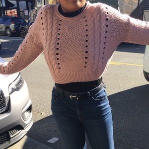 Dusty Pink Cropped Sweater